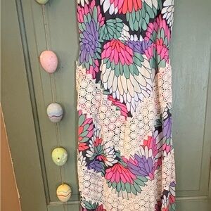 Floral Maxi Dress with Lace Accents